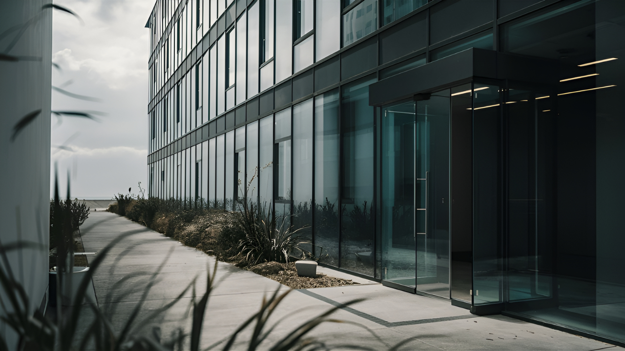 Titan Doors Denver - Commercial glass and steel building facade